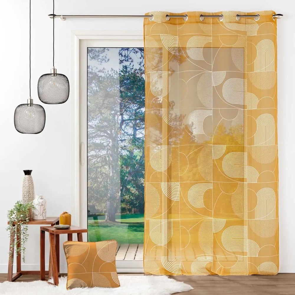 Sárga átlátszó függöny 140x280 cm Esquisse – douceur d'intérieur