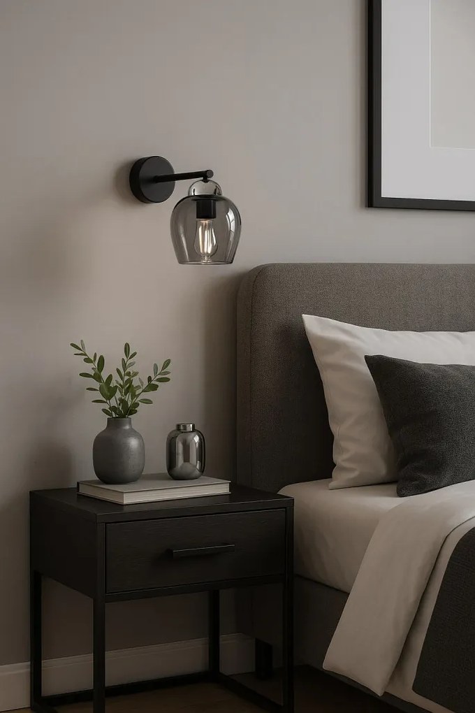 KAJA K-5613 NIRA Fekete Színű Fali Lámpa 1xE27 15W IP20