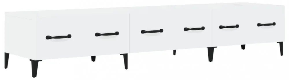 fehér magasfényű szerelt fa TV-szekrény 150x34,5x30 cm