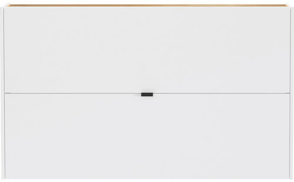 Fehér billenő ajtós függő cipőtartó tölgyfa dekorral 140x83x18 cm Ameca – Germania