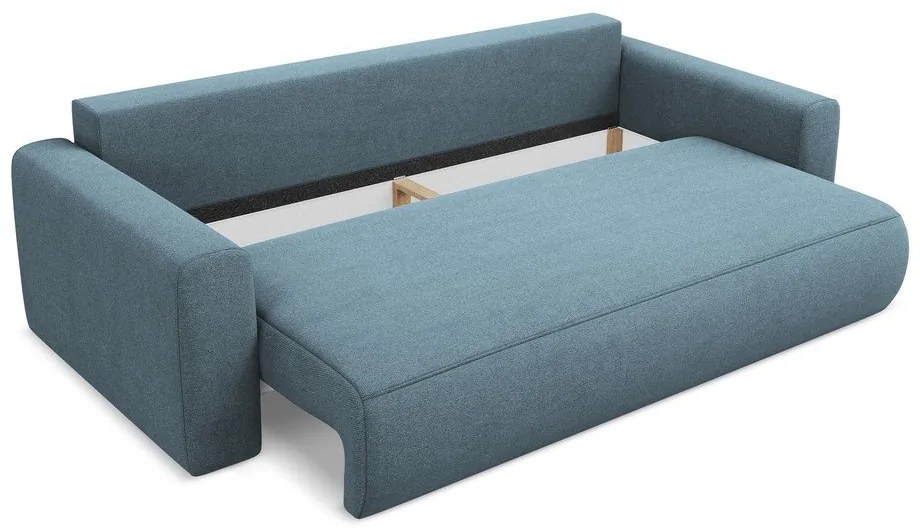 Világoskék kinyitható-tárolóhelyes kanapé 238 cm Kapua – Makamii