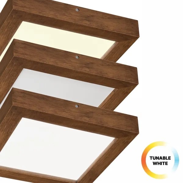 Brilagi-LED Dimmelhető lámpa WOODY FRAME LED/24W/230V tölgy 30x30 cm IP44 + távirányító