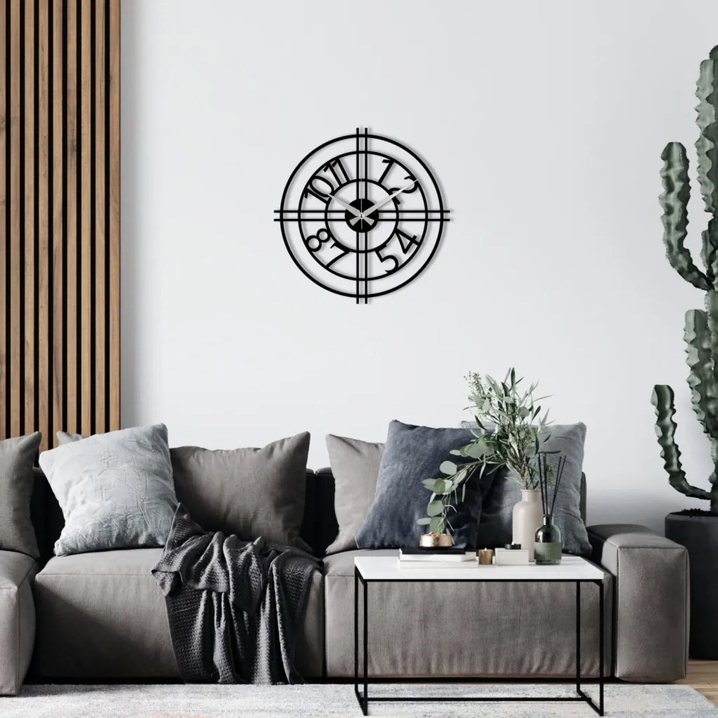 Enzoclock fém falióra, 48×48 cm – S010