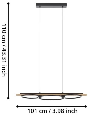 Eglo 901714-LED Dimmelhető csillár BOYAL 2xLED/12,5W/230V+LED/15,5W bézs/fekete