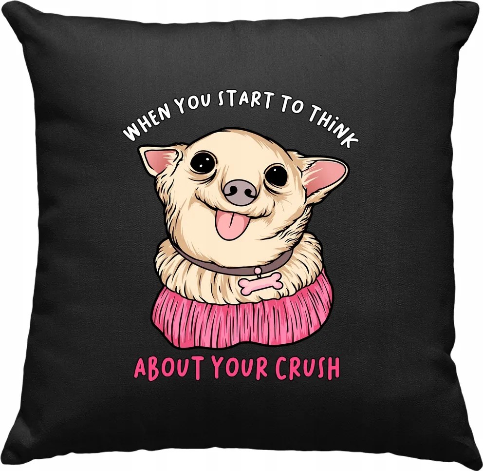 Szerelmes kutya párna Humor fekete