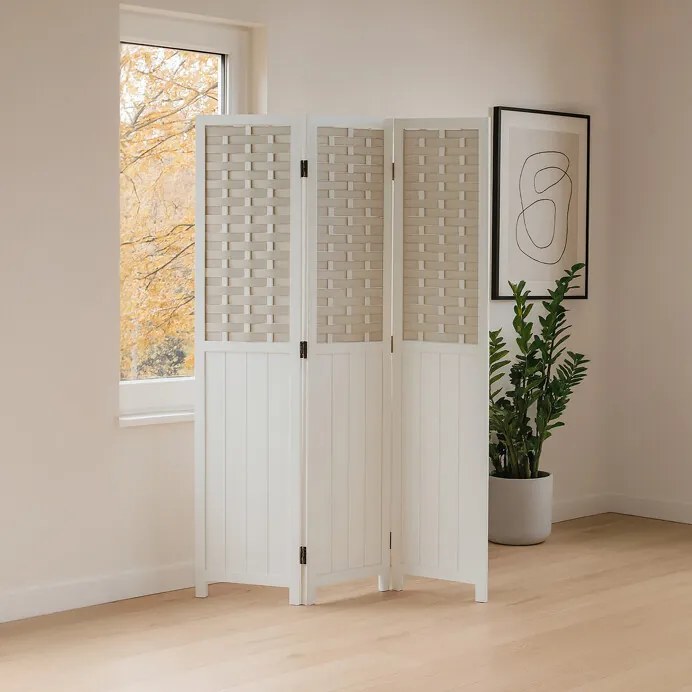 Fehér Tömörfa Paraván. EF-L145 WT