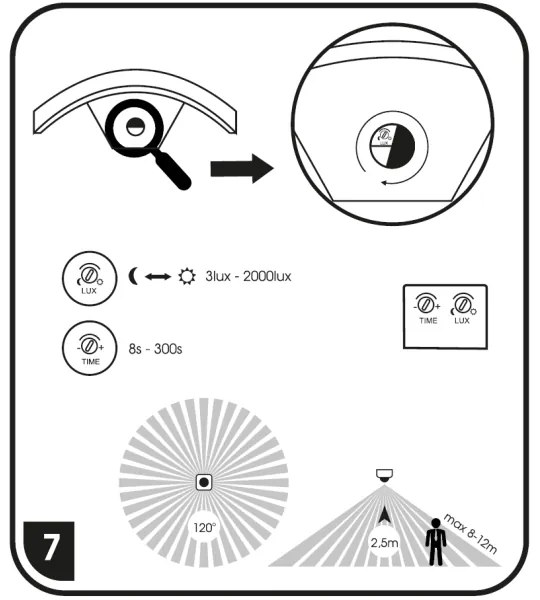 Ecolite Z1107/PIR-CR - LED Kültéri fali lámpa szenzoros STYL LED/8W/230V IP44
