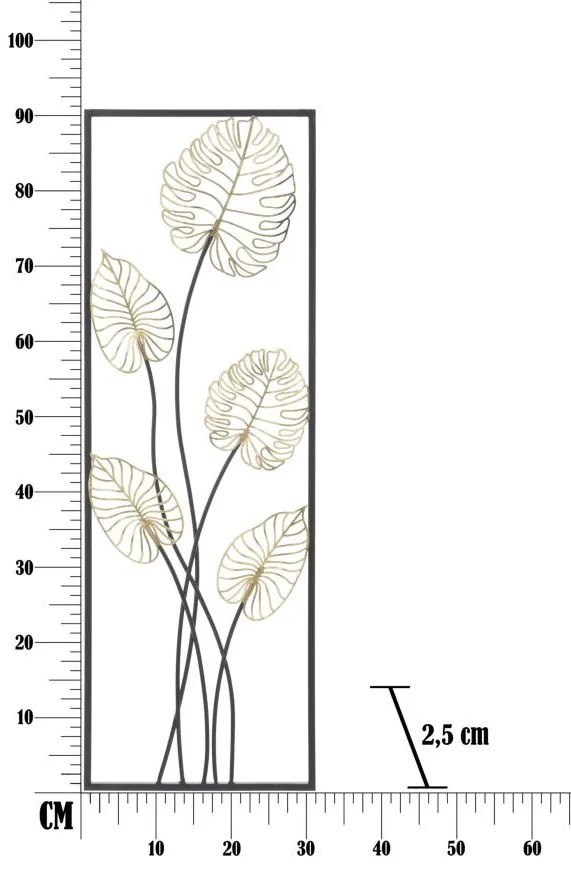Vas panel luxy -b- 31x2,5x90cm