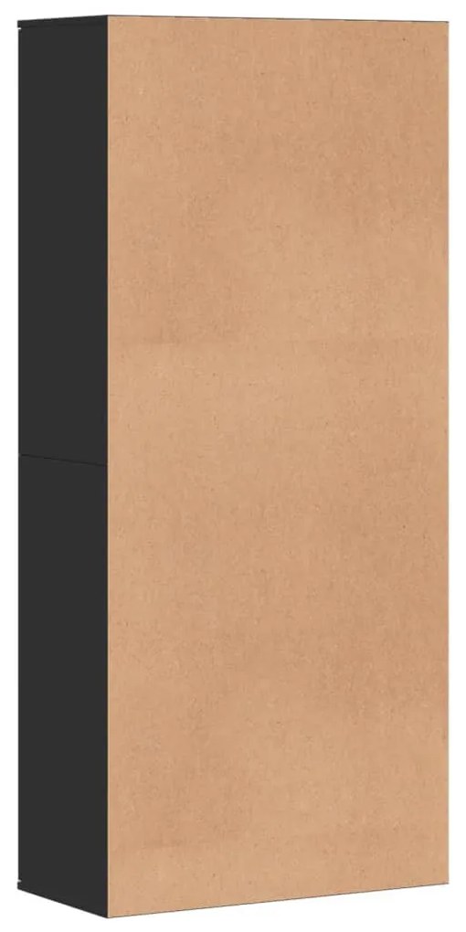 fekete szerelt fa cipősszekrény 80 x 39 x 178 cm