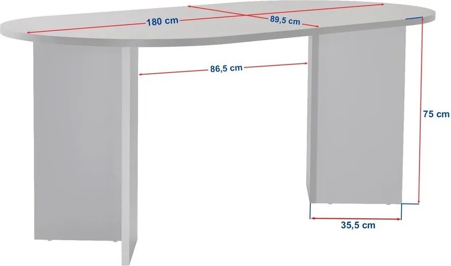 Matt étkezőasztal 89,5x180 cm Sablin – Kalune Design