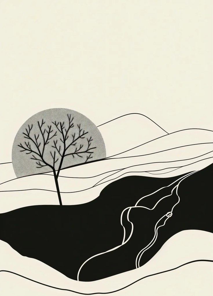 Poszter 20,5x28,4cm Hullámos Hold