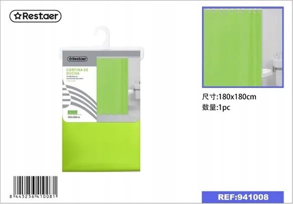 Stílusos Zuhanyfüggöny 180x180cm zöld színben