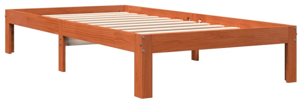 viaszbarna tömör fenyőfa ágy matrac nélkül 90 x 200 cm