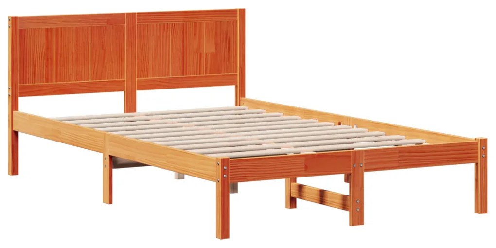 Gyantázott Barna Ágykeret Gyantázott barna Tömör fa 120 x 200 cm