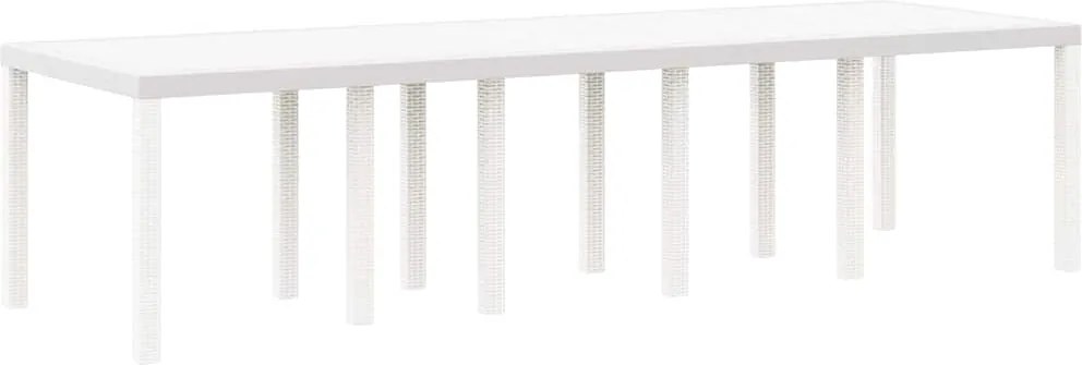 vidaXL Kerti Asztal Fehér 300 x 100 x 73 cm polirattan