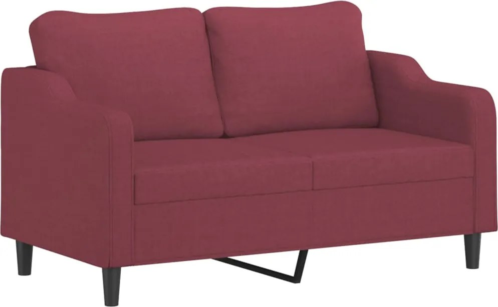 vidaXL kétszemélyes bordó szövet kanapé 140 cm