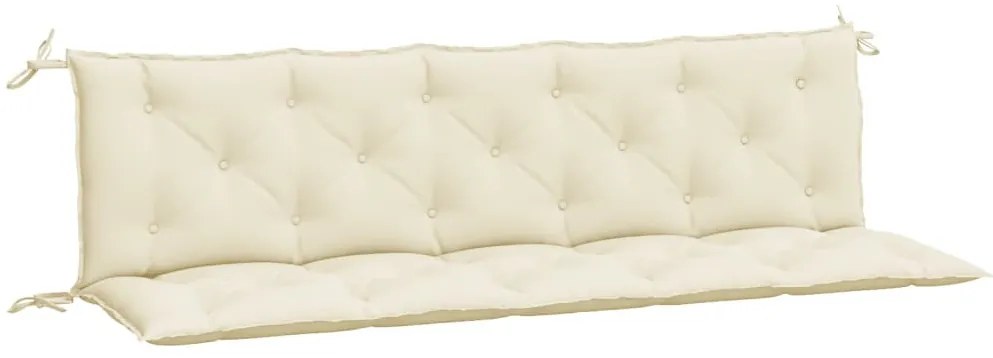 2 db krémfehér oxford szövet kerti padpárna 180 x 50 x 7 cm