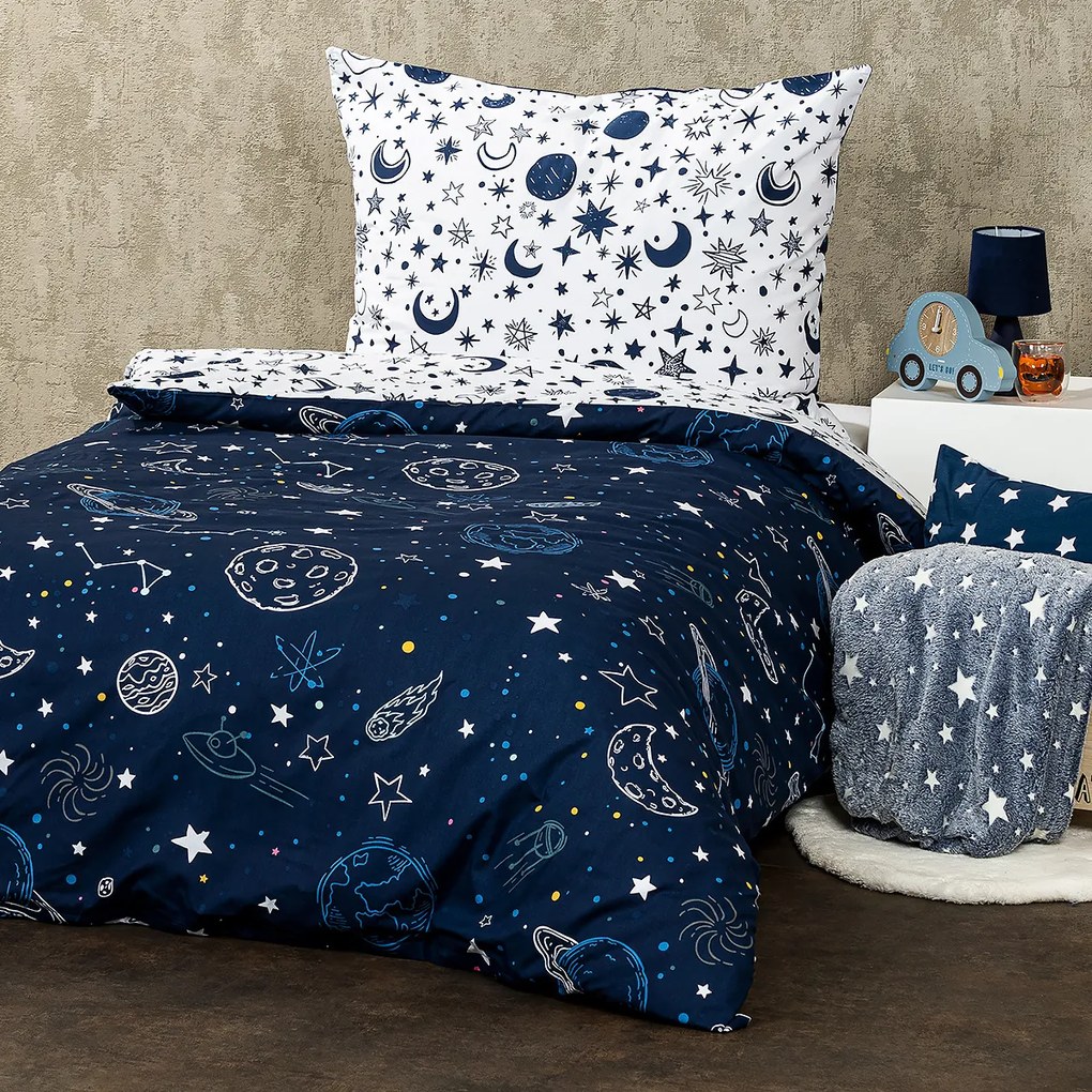 4Home In Space pamut ágyneműhuzat, 140 x 200 cm, 70 x 90 cm