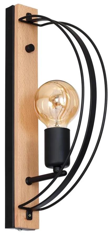 Luminex Fali lámpa DALVIN 1xE27/60W/230V fekete LU8233
