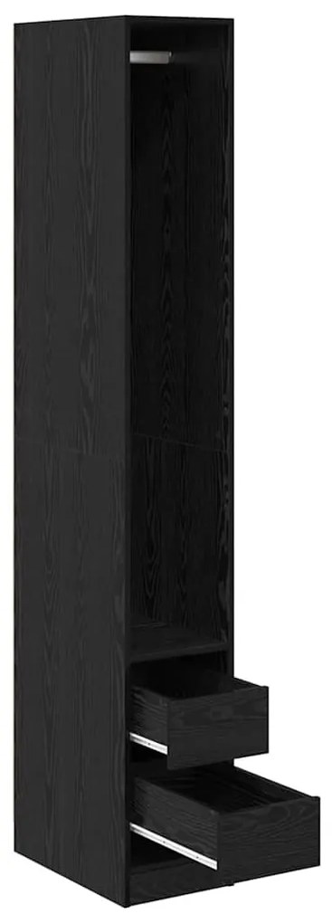 Ruhásszekrény polcokkal Musta tammi 30 x 50 x 200 cm Faanyag
