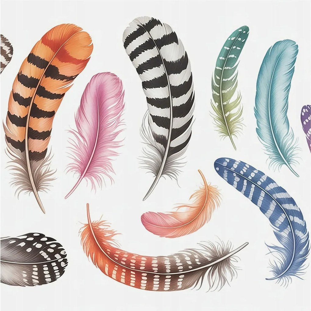 Divatos Flizelin Tapéta Ragasztóval Fali 3D Pasztell tollak 250x250 Ragasztó