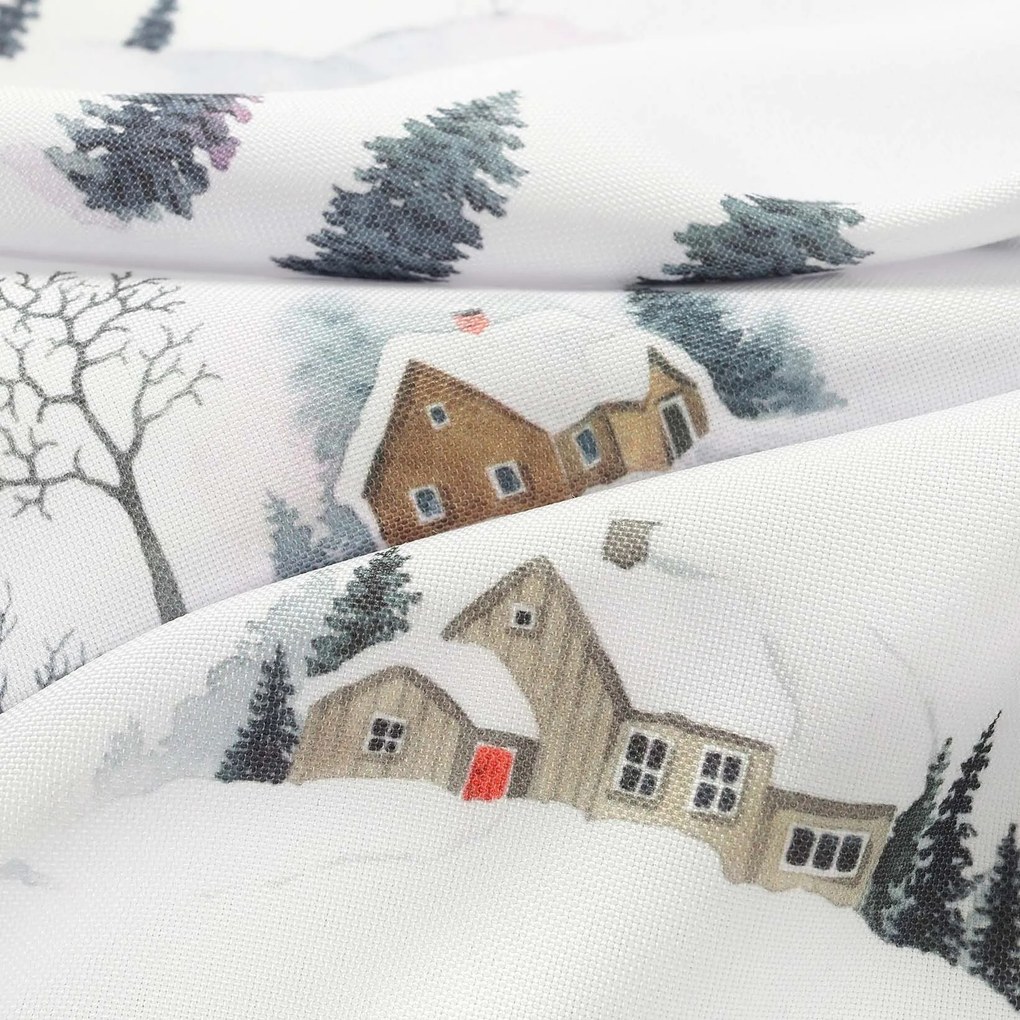 Goldea ovális teflonos terítő - téli táj 140 x 240 cm
