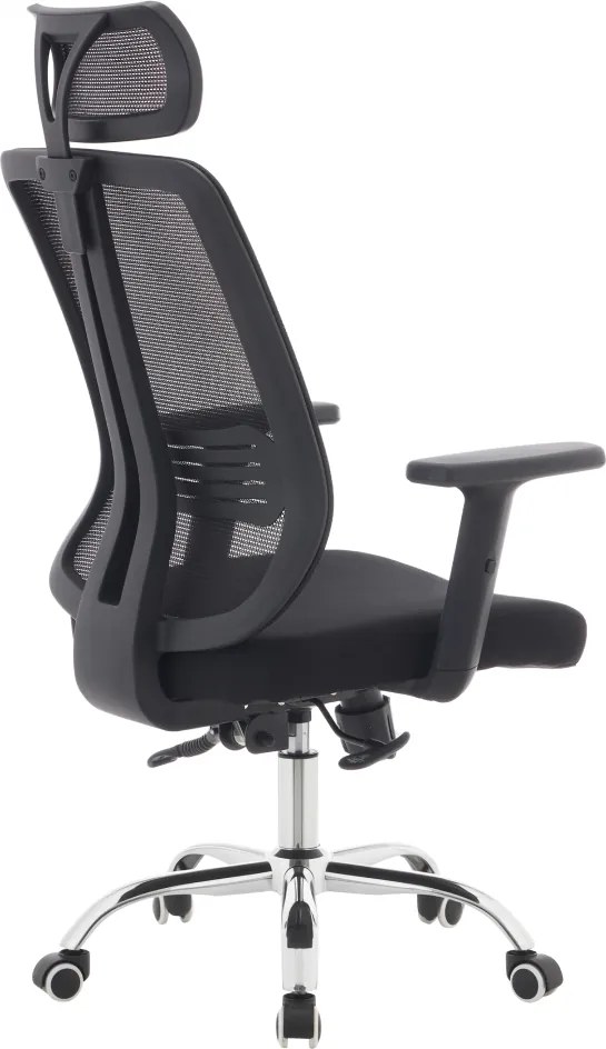 Irodai szék, fekete/króm, teherbírás 150 kg, DUVAL