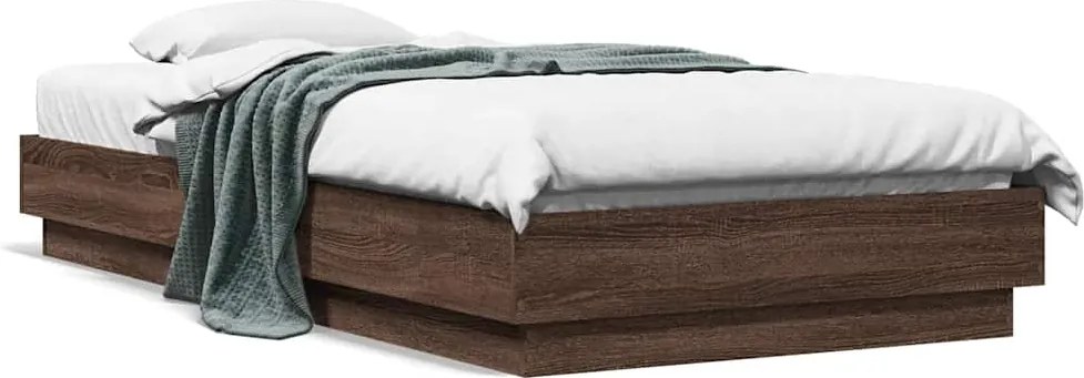 vidaXL barna tölgy színű szerelt fa ágykeret matrac nélkül 90x190 cm