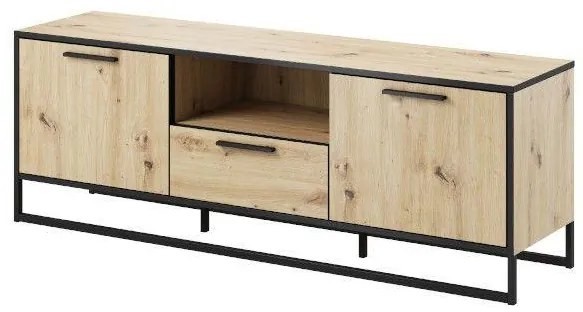 TV asztal/szekrény Bruck (artisan tölgy + fekete). 1091811