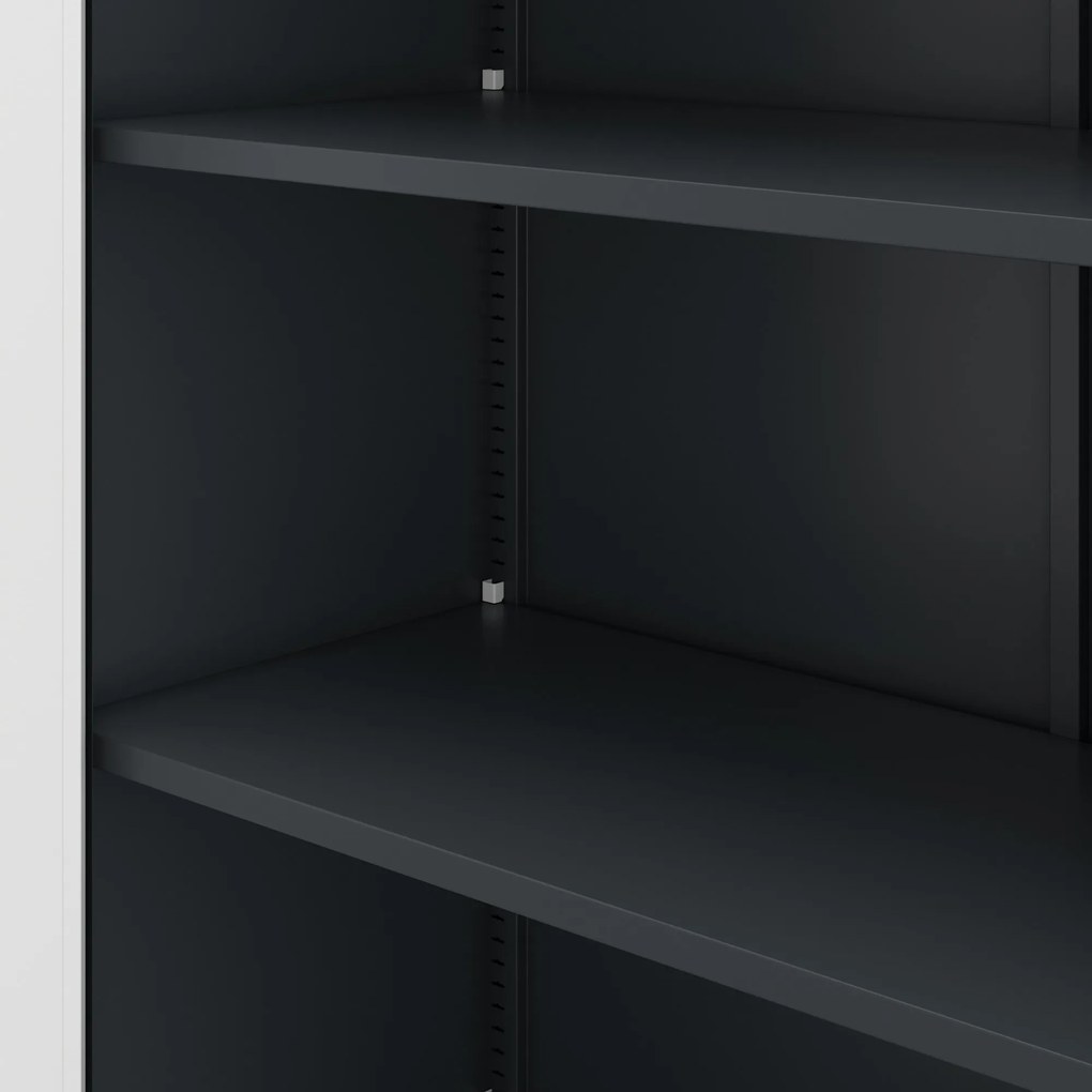 Alacsony fém irattartó szekrény BEATA, 900 x 930 x 400 mm, antracit-fehér