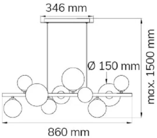 Wofi 6014.10.24.9000 - VILLA LED csillár 10xG9/3W/230V fekete/krom