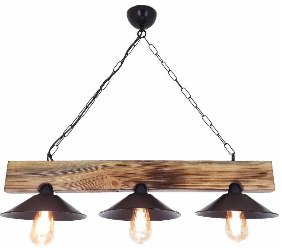 HEPSI kábeles függeszték 3xE27/40W/230V lucfenyő/dió