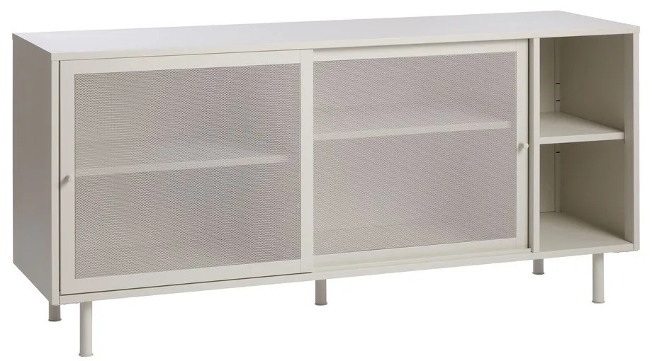 Szürke fém komód tolóajtóval 160x75x47 cm Veep – Unique Furniture