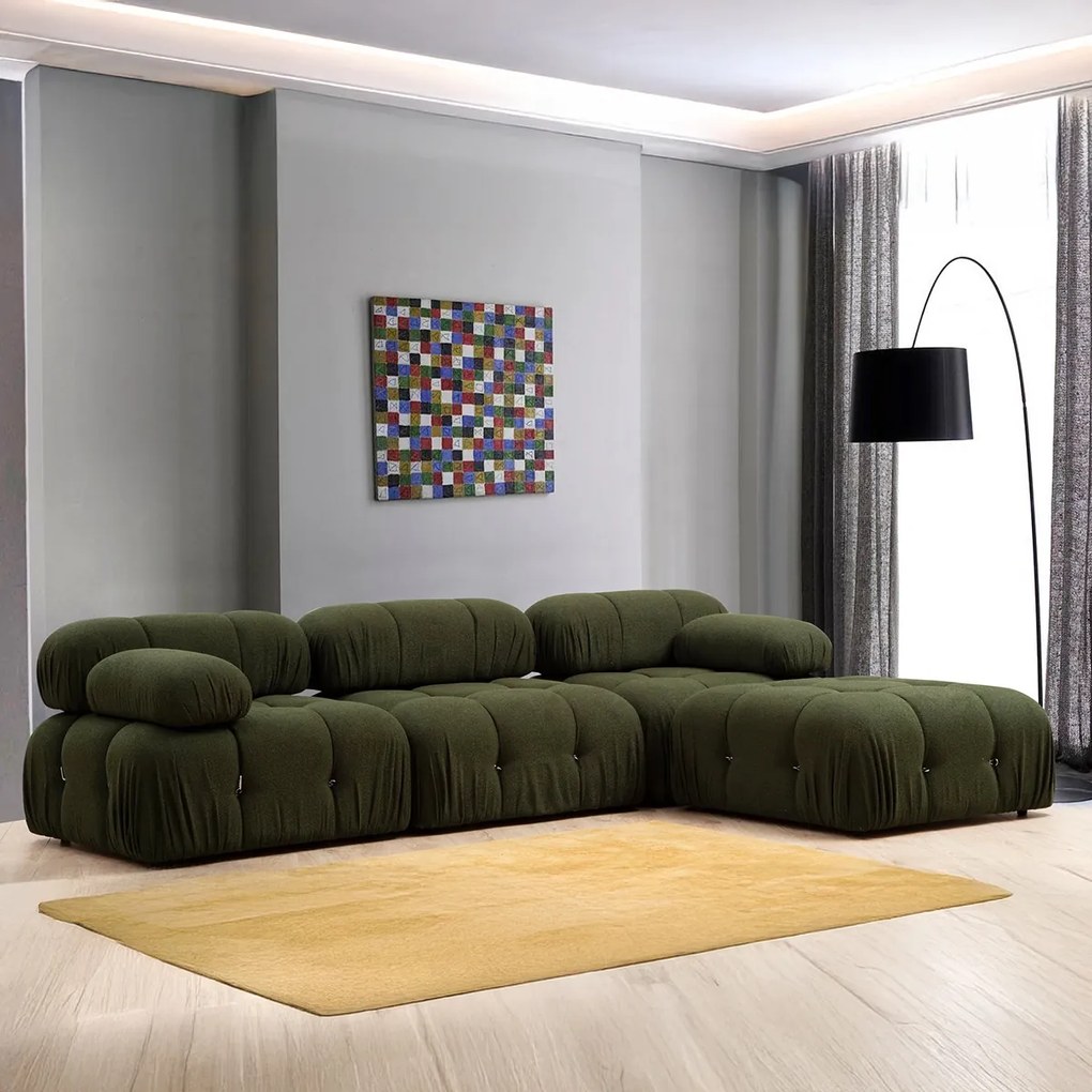 Bubble Pouffe Green zsámoly