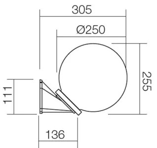 Redo 9873 - Kültéri fali lámpa SFERA 1xE27/42W/230V IP44 fehér