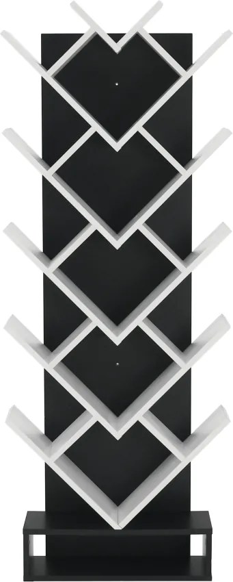 könyvespolc, fehér/fekete, VEVEY