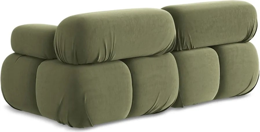 Világoszöld bársony moduláris kanapé 190 cm Lokua – Makamii