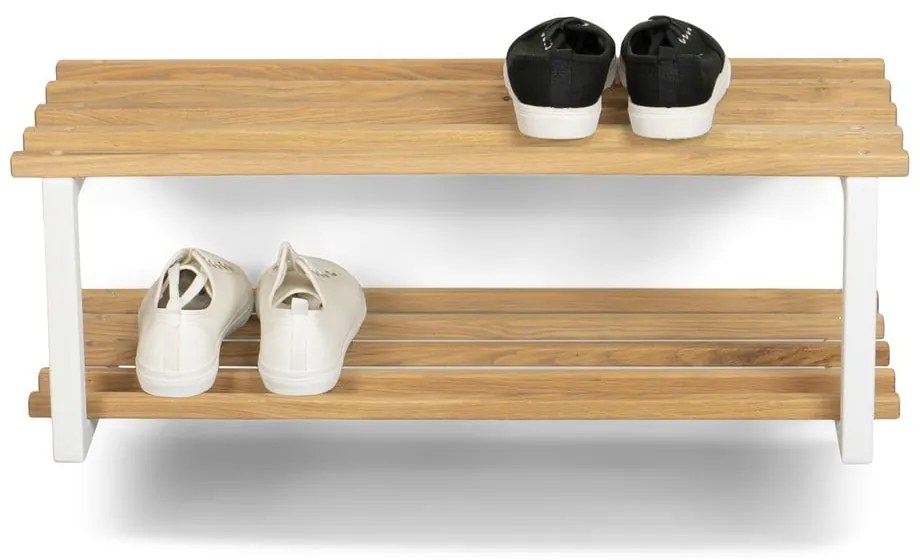 Fehér-natúr színű fém függő cipőtartó 71x26x34 cm Marco – Spinder Design