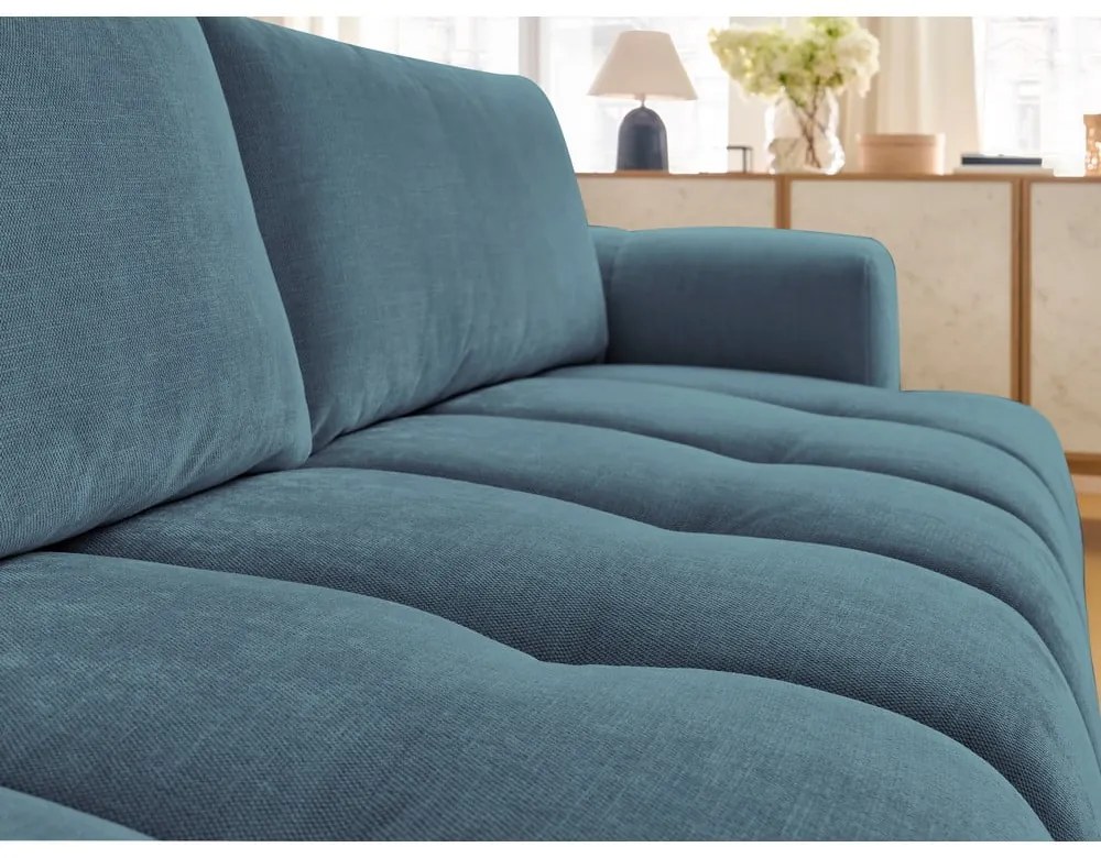 Kék kinyitható-tárolóhelyes kanapé 251 cm Fuji – Bobochic Paris