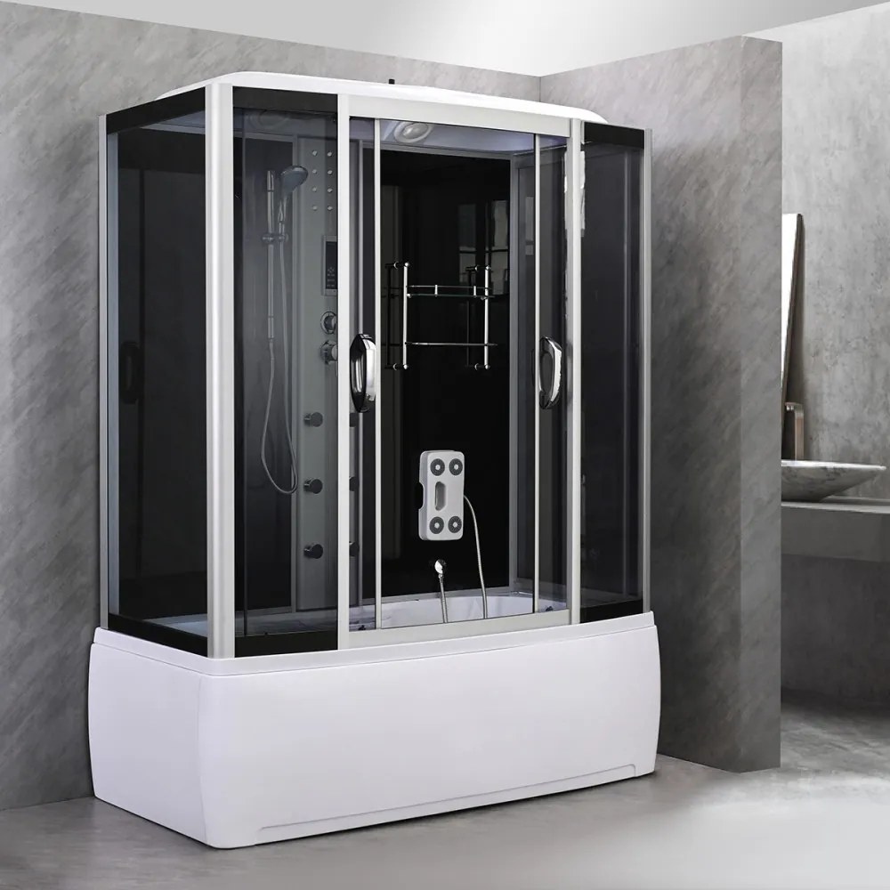 Emilia 170 Hidromasszázs Kádkabin elektonikával Black