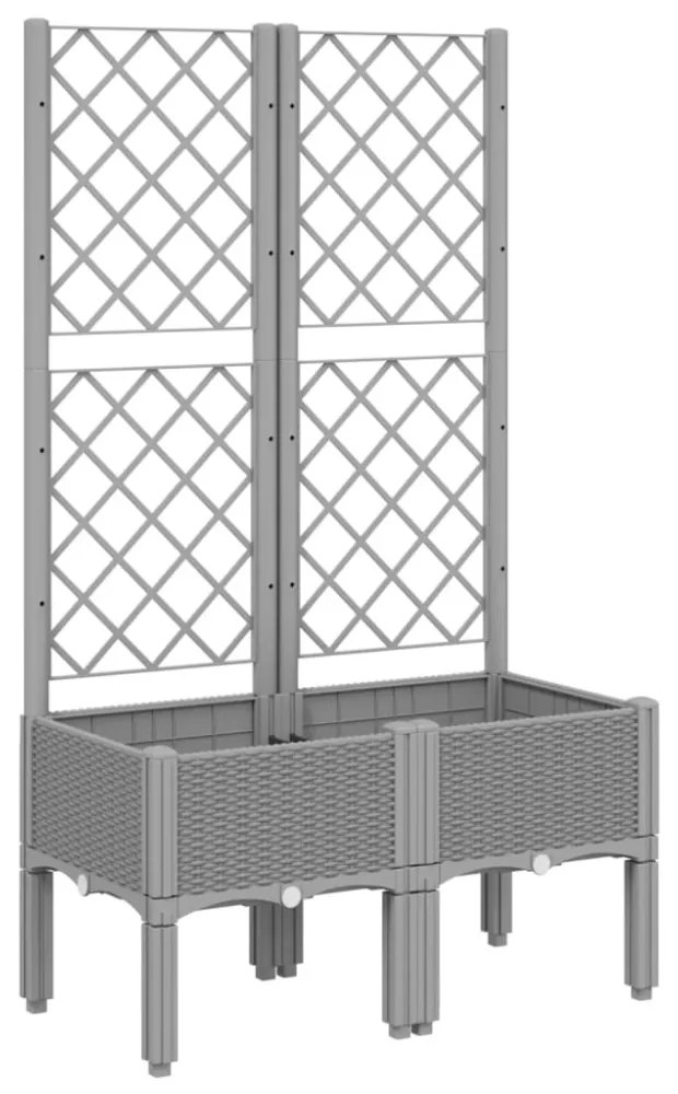 világosszürke PP rácsos kerti ültetőláda 80 x 40 x 142 cm