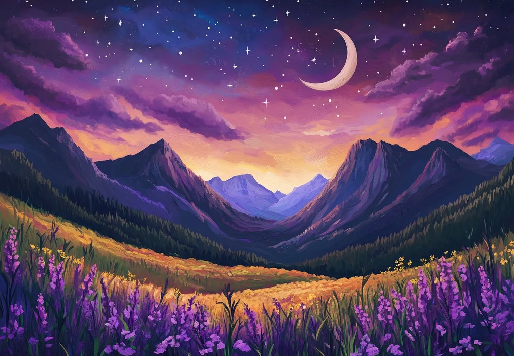Fotótapéta - Lila táj (147x102 cm)