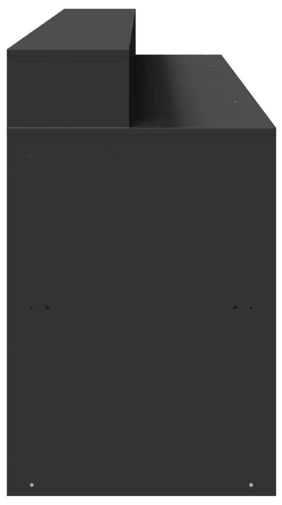 fekete szerelt fa íróasztal LED-világítással 200 x 55 x 91 cm