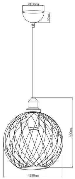 Lámpa Mennyezeti lámpatest VIELA 1,6972,AC220-240V,50/60Hz,1*E27,IP20,átmérő 25cm,egyes,fekete/arany