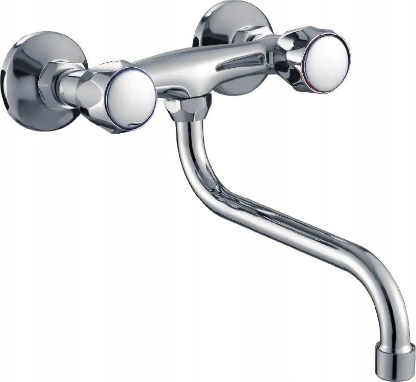 Elegáns fali mosdó csaptelep Duro.verde 25cm Króm