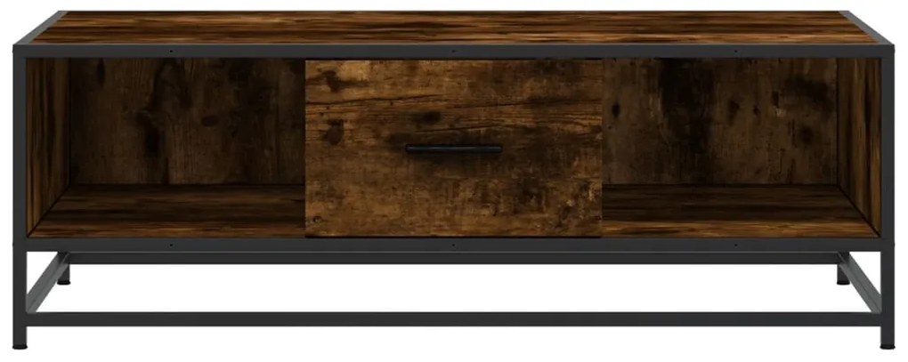 Füstös tölgy szerelt fa és fém dohányzóasztal 100 x 57 x 35 cm