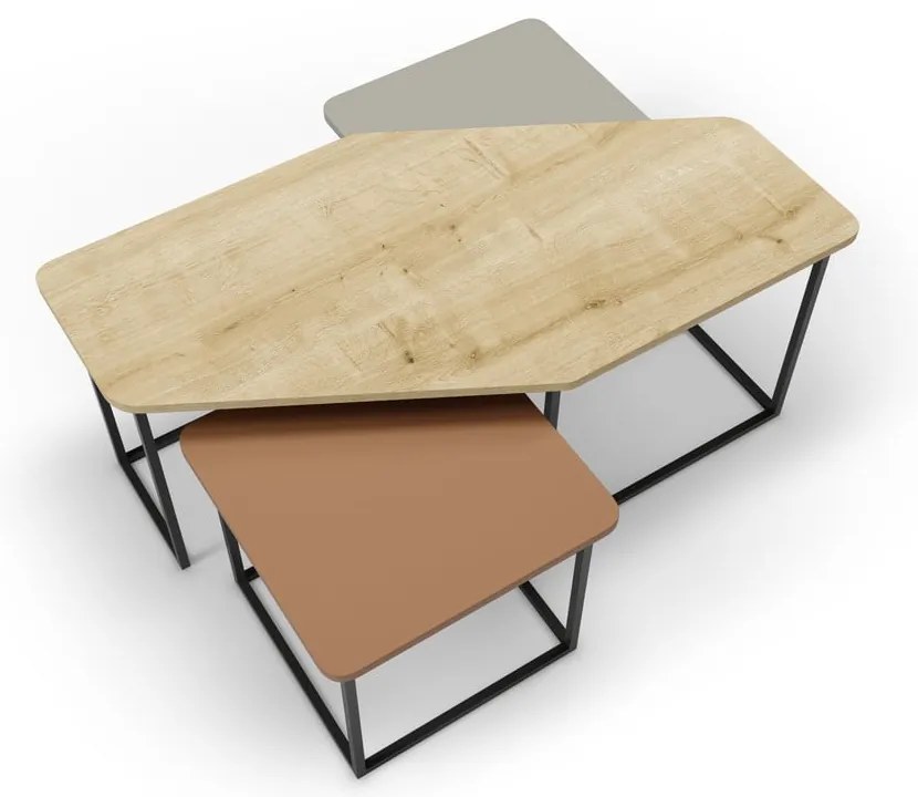 Dohányzóasztal szett 3 db-os 60x111,5 cm Zoya – Marckeric