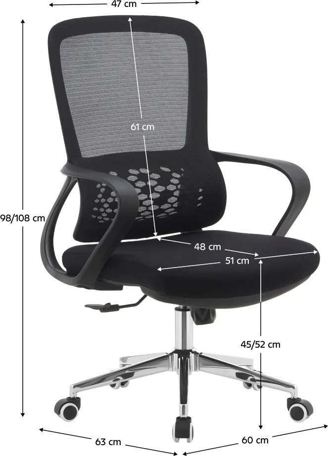 Irodai szék, fekete, FOSTER TYP 2