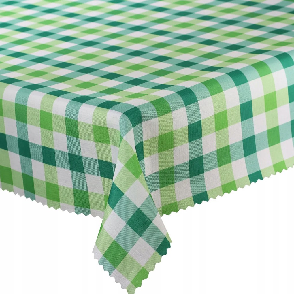 Foltálló Futópadok és Szalvéták Nyomtatás Zöld kockás 40x180 cm