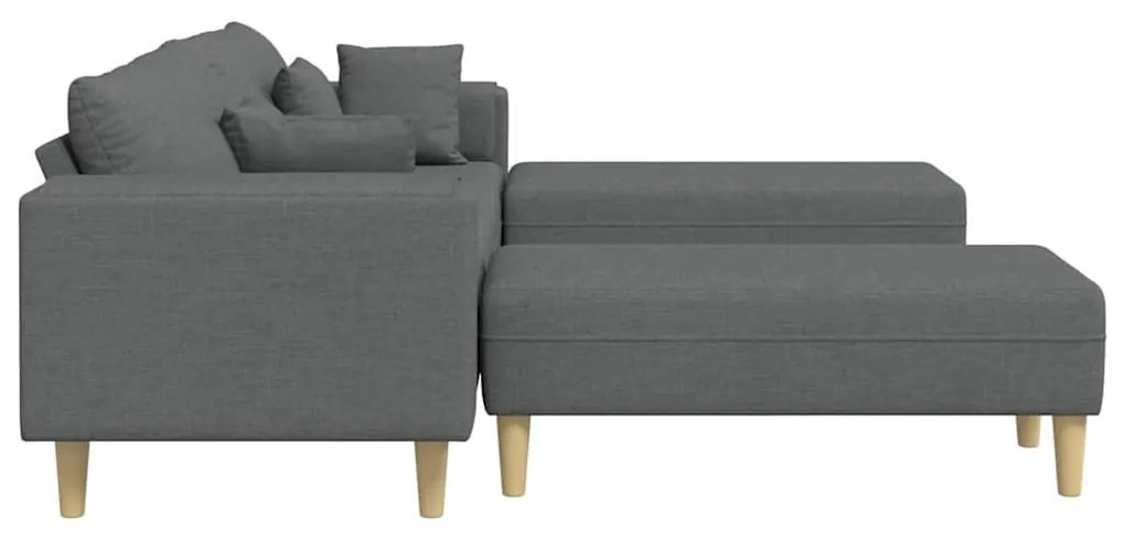 Szövet kanapé párnával 3 pcs Sötétszürke 208 cm szövet